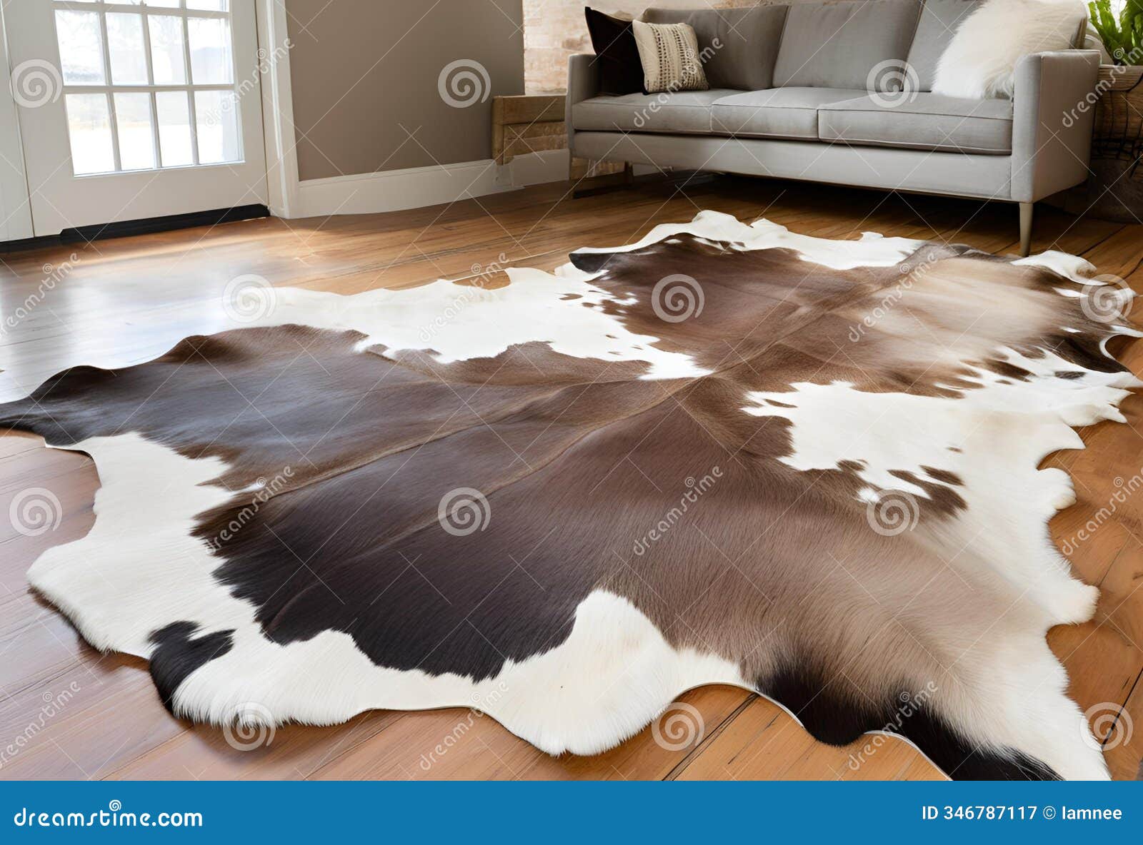 soft animal hide with fur made into doormats.ai generated